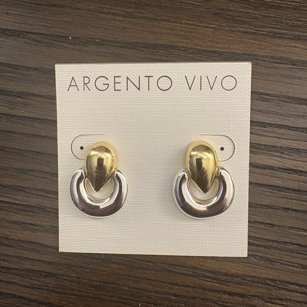 New Argento Vivo Gold And Silver Earrings